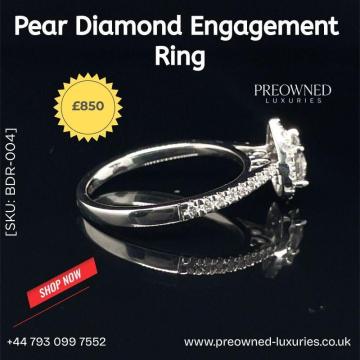 Buy Elegant Pear Diamond Ring Pre-Owned Best Value UK