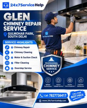 Professional Kitchen Care with Glen Chimney Repair Service in Gulmohar Park South Delhi