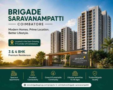Brigade Saravanampatti Coimbatore – Premium 3 & 4 BHK Homes