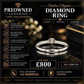 Buy Elegant Pre-Owned Solitaire Diamond Ring Best Value UK