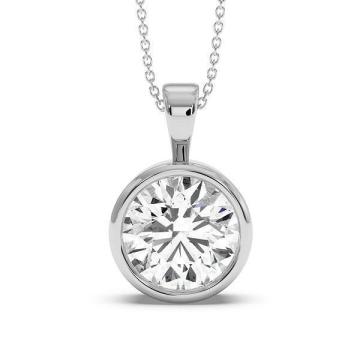 1ct Round Rubover Diamond Pendant