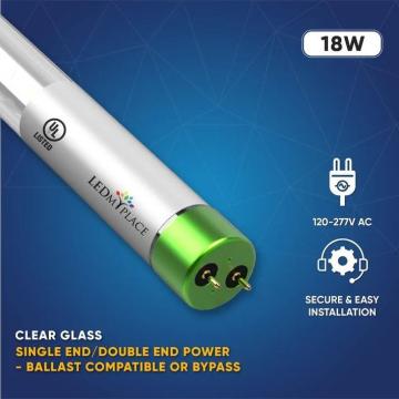 T8 LED Freezer/Cooler Tube Light - V Shape - 6ft 40W 5000k Clear 4800