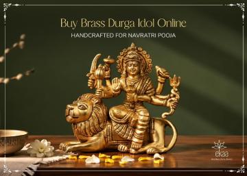 Buy Brass Durga Idol Online | Handcrafted for Navratri Pooja
