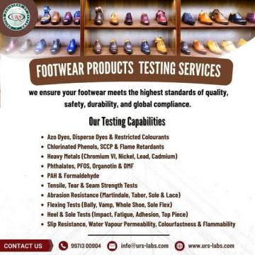 Top Footwear Products Testing Laboratory in India