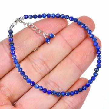 Micro Beads Lapis Lazuli Bracelet – Natural Blue Gemstone Jewelry