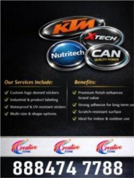 3D Dome Sticker | Metal Dome Stickers | Available in multiple sizes & shapes | Creative Zone | 479