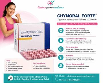 Trypsin Chymotrypsin Chymoral Forte Tablets | onlinegenericmedicine