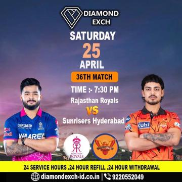 Diamond Exchange: Live Score RR VS SRH IPL Match Jaipur.