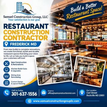 Trusted Restaurant Construction Contractor in Frederick MD