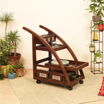 Wooden Bar Trolley Online in India | Elegant Home Entertaining Furniture