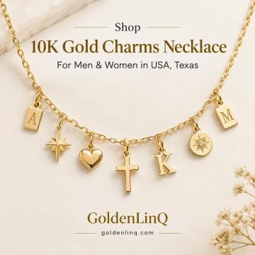 Shop 10k Gold Charms Necklace for Men and Women in Usa,Texas – Goldenlinq