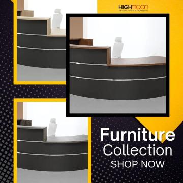 Shop the Lira Curved Reception Desk in Dubai – Order Now from Highmoon