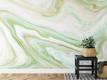 Removable Green Marble Wall Mural for Modern Home Decor