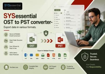 SYSessential OST to PST converter- Export data in various formats.