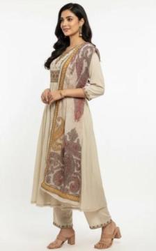 Beige Women’s Kurta Set – Soft neutral Indian wear at ₹1999