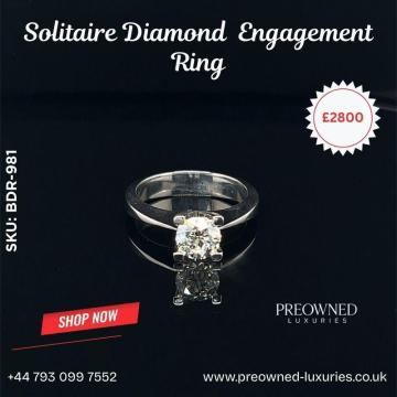 Buy Elegant Pre-Owned White Gold Solitaire Diamond Ring Online