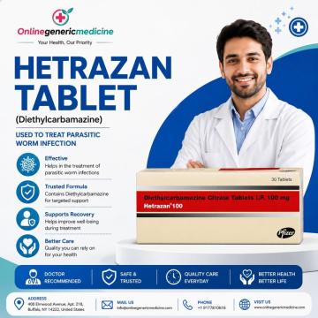 Hetrazan (Diethylcarbamazine) – Uses & Information | Online Generic Medicine