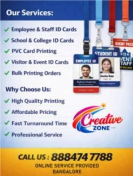 ID Card Printing & LANYARDS Printing Services in Bangalore We Creative Zone offer professional ID Ca