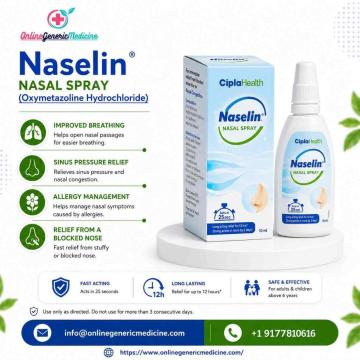Naselin Nasal Spray (Oxymetazoline Hydrochloride) for Sinus Congestion Relief