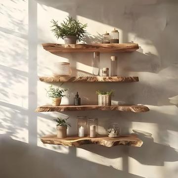 Transform Empty Walls With Elegant Solid Wood Floating Shelves