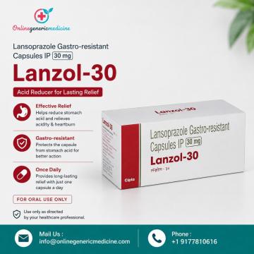 Lanzol (Lansoprazole) | Supports Acid Reflux, GERD & Stomach Acid Management with OnlineGenericMedic