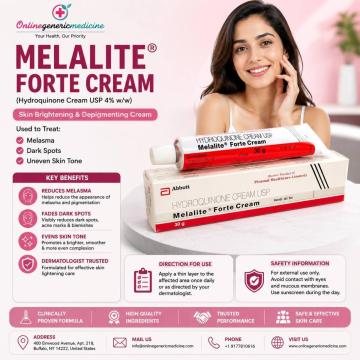 Melalite Forte Cream 4% (Hydroquinone) 30gm | Melasma & Dark Spots | Online Generic Medicine