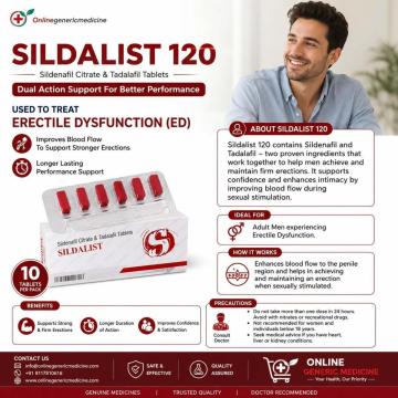 Sildalist 120mg Tablets (Sildenafil + Tadalafil)| Online Generic Medicine