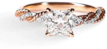 Princess Cut Lab Grown Diamond Engagement Ring