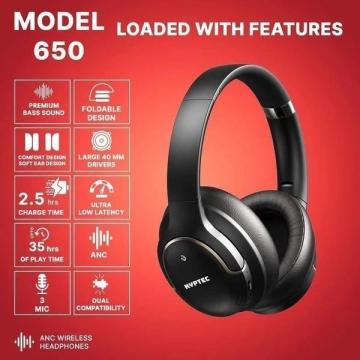 Kyptec LifeStyle® 650 Active Noise Cancelling Headphones for Deep Sound, Calls & Everyday Entertainm