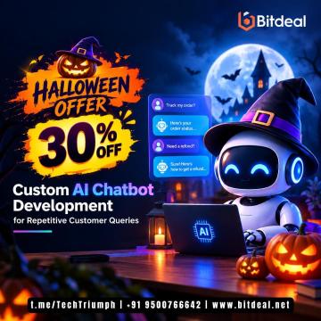 Halloween Offer: 30% OFF Custom AI Chatbot Development for Repetitive Customer Queries