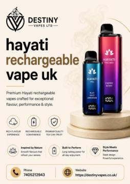 Buy Premium Hayati Rechargeable Vape UK Now | Destiny Vapes LTD