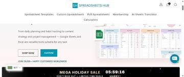 Up To 75% OFF Your Order on SpreadsheetsHub