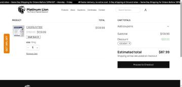 20% OFF Your Order on Platinum Lion Peptides