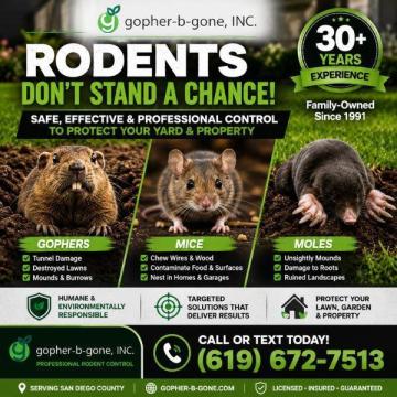 San Diego Gopher & Rodent Control – Safe, Effective, Local