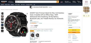 $25 OFF KOSPET TANK T4 Smartwatch on Amazon