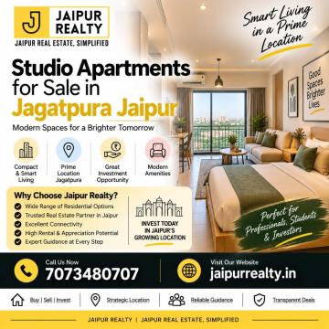 Studio Apartments for Sale in Jaipur – Compact Homes for Modern Living