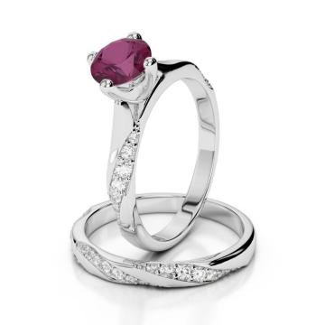 Diamond and Ruby Bridal Sets