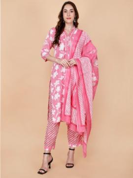 Online Buy 3 Piece Suit Pink – Elegant Style with PreetyLady