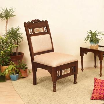 Buy Premium Teak Wood Chair with Cushion for Home & Office