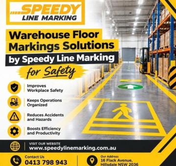 Warehouse Floor Markings Solutions by Speedy Line Marking for Safety