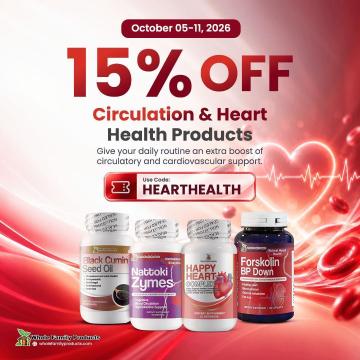 15% OFF Circulation & Cardiovascular Support Products