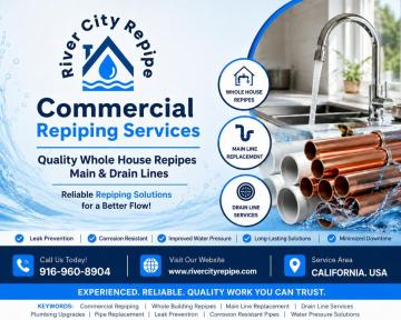 Commercial Repiping Services by River City Repipe for Lasting Results