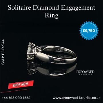 Buy Stunning Platinum Solitaire Diamond Engagement Ring Online UK