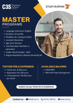 Masters Program in Spain – English-Taught International Master’s Degree at C3S Business School