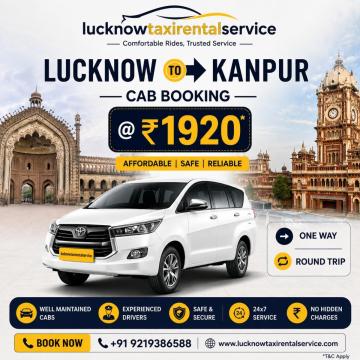 Lucknow to Kanpur Cab Booking @ ₹1920 | One Way or Round Trip