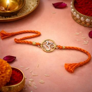 KYAT Gold Om Rakhi / Spiritual Bracelet – Pure Faith, Timeless Style