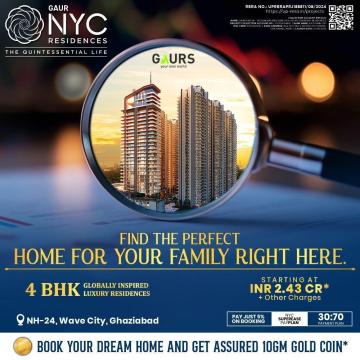 4 BHK Apartments in Wave City, Ghaziabad | Gaur Nyc Residences