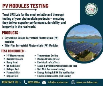PV Modules Testing Services in India