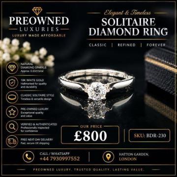 Buy Elegant Pre-Owned Solitaire Diamond Ring Best Value UK