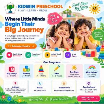 About Kidwin Preschool in Adambakkam | Our Story & Core Values!